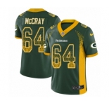 Men's Nike Green Bay Packers #64 Justin McCray Limited Green Rush Drift Fashion NFL Jersey