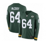 Men's Nike Green Bay Packers #64 Justin McCray Limited Green Therma Long Sleeve NFL Jersey