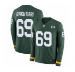 Men's Nike Green Bay Packers #69 David Bakhtiari Limited Green Therma Long Sleeve NFL Jersey