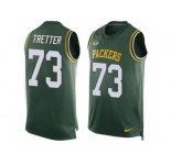 Men's Nike Green Bay Packers #73 JC Tretter Limited Green Player Name & Number Tank Top NFL Jersey