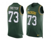 Men's Nike Green Bay Packers #73 JC Tretter Limited Green Player Name & Number Tank Top NFL Jersey