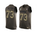 Men's Nike Green Bay Packers #73 JC Tretter Limited Green Salute to Service Tank Top NFL Jersey