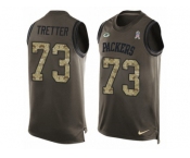 Men's Nike Green Bay Packers #73 JC Tretter Limited Green Salute to Service Tank Top NFL Jersey