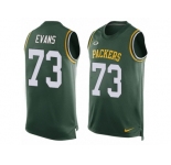 Men's Nike Green Bay Packers #73 Jahri Evans Limited Green Player Name & Number Tank Top NFL Jersey