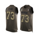 Men's Nike Green Bay Packers #73 Jahri Evans Limited Green Salute to Service Tank Top NFL Jersey