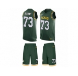Men's Nike Green Bay Packers #73 Jahri Evans Limited Green Tank Top Suit NFL Jersey