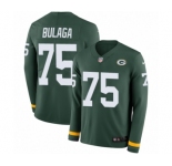 Men's Nike Green Bay Packers #75 Bryan Bulaga Limited Green Therma Long Sleeve NFL Jersey