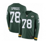 Men's Nike Green Bay Packers #78 Jason Spriggs Limited Green Therma Long Sleeve NFL Jersey