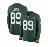 Men's Nike Green Bay Packers #89 Marcedes Lewis Limited Green Therma Long Sleeve NFL Jersey