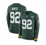Men's Nike Green Bay Packers #92 Reggie White Limited Green Therma Long Sleeve NFL Jersey
