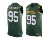 Men's Nike Green Bay Packers #95 Ricky Jean-Francois Limited Green Player Name & Number Tank Top NFL Jersey