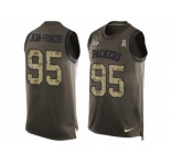 Men's Nike Green Bay Packers #95 Ricky Jean-Francois Limited Green Salute to Service Tank Top NFL Jersey
