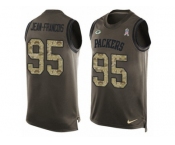 Men's Nike Green Bay Packers #95 Ricky Jean-Francois Limited Green Salute to Service Tank Top NFL Jersey