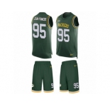 Men's Nike Green Bay Packers #95 Ricky Jean-Francois Limited Green Tank Top Suit NFL Jersey
