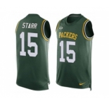 Nike Green Bay Packers #15 Bart Starr Green Team Color Men's Stitched NFL Limited Tank Top Jersey