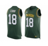 Nike Green Bay Packers #18 Randall Cobb Green Team Color Men's Stitched NFL Limited Tank Top Jersey