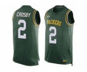 Nike Green Bay Packers #2 Mason Crosby Green Team Color Men's Stitched NFL Limited Tank Top Jersey