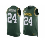Nike Green Bay Packers #24 Quinten Rollins Green Team Color Men's Stitched NFL Limited Tank Top Jersey