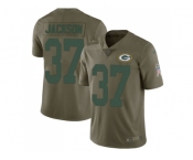 Nike Green Bay Packers #37 Josh Jackson Olive Men Stitched NFL Limited 2017 Salute To Service Jersey