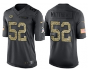 Nike Green Bay Packers #52 Clay Matthews Men's Stitched Black NFL Salute to Service Limited Jerseys