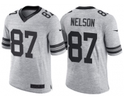 Nike Green Bay Packers #87 Jordy Nelson 2016 Gridiron Gray II Men's NFL Limited Jersey