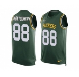 Nike Green Bay Packers #88 Ty Montgomery Green Team Color Men's Stitched NFL Limited Tank Top Jersey