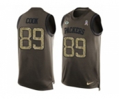 Nike Green Bay Packers #89 Jared Cook Green Men's Stitched NFL Limited Salute To Service Tank Top Jersey