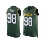 Nike Green Bay Packers #98 Letroy Guion Green Team Color Men's Stitched NFL Limited Tank Top Jersey