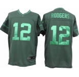 nike nfl jerseys green bay packers #12 aaron rodgers green [drenched limited]