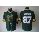 nike nfl jerseys green bay packers #87 nelson green[helmet tri-blend limited]