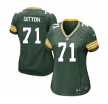 Nike Game Josh Sitton Green Women's Jersey - Green Bay Packers #71 NFL Home