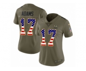 Women Nike Green Bay Packers #17 Davante Adams Limited Olive USA Flag 2017 Salute to Service NFL Jersey