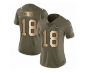 Women Nike Green Bay Packers #18 Randall Cobb Limited Olive Gold 2017 Salute to Service NFL Jersey