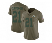 Women Nike Green Bay Packers #21 Ha Ha Clinton-Dix Limited Olive 2017 Salute to Service NFL Jersey