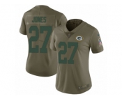 Women Nike Green Bay Packers #27 Josh Jones Limited Olive 2017 Salute to Service NFL Jersey
