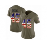 Women Nike Green Bay Packers #45 Vince Biegel Limited Olive USA Flag 2017 Salute to Service NFL Jersey