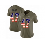 Women Nike Green Bay Packers #47 Jake Ryan Limited Olive USA Flag 2017 Salute to Service NFL Jersey