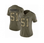Women Nike Green Bay Packers #51 Kyler Fackrell Limited Olive Camo 2017 Salute to Service NFL Jersey