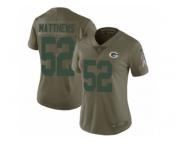 Women Nike Green Bay Packers #52 Clay Matthews Limited Olive 2017 Salute to Service NFL Jersey