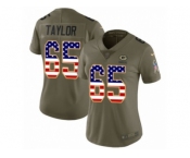Women Nike Green Bay Packers #65 Lane Taylor Limited Olive USA Flag 2017 Salute to Service NFL Jersey