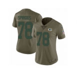 Women Nike Green Bay Packers #78 Jason Spriggs Limited Olive 2017 Salute to Service NFL Jersey
