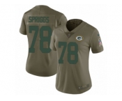 Women Nike Green Bay Packers #78 Jason Spriggs Limited Olive 2017 Salute to Service NFL Jersey