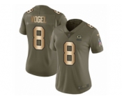 Women Nike Green Bay Packers #8 Justin Vogel Limited Olive Gold 2017 Salute to Service NFL Jersey