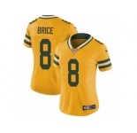 Women Nike Green Bay Packers #8 Kentrell Brice Limited Gold Rush Vapor Untouchable NFL Jersey