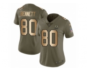Women Nike Green Bay Packers #80 Martellus Bennett Limited Olive Gold 2017 Salute to Service NFL Jersey