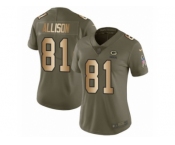 Women Nike Green Bay Packers #81 Geronimo Allison Limited Olive Gold 2017 Salute to Service NFL Jersey