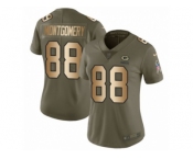 Women Nike Green Bay Packers #88 Ty Montgomery Limited Olive Gold 2017 Salute to Service NFL Jersey
