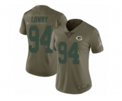 Women Nike Green Bay Packers #94 Dean Lowry Limited Olive 2017 Salute to Service NFL Jersey