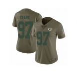 Women Nike Green Bay Packers #97 Kenny Clark Limited Olive 2017 Salute to Service NFL Jersey