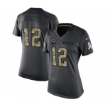 Women's Green Bay Packers #12 Aaron Rodgers Limited Black 2016 Salute to Service Football Jersey